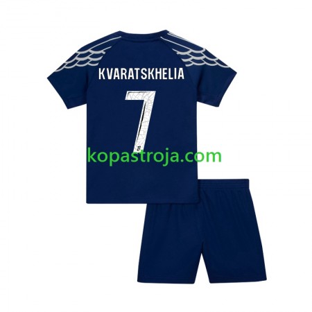 Billiga Fotbollströjor Paris Saint-Germain Khvicha Kvaratskhelia 7 Barn Fjärde tröja 2024/25 Kortärmad